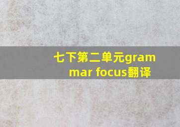 七下第二单元grammar focus翻译